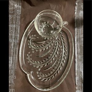 Federal Glass snack set. Depression glass.